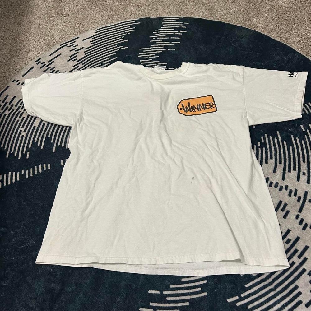 White Vintage Y2K The Price Is Right cotton t-shirt with yellow dollar sign